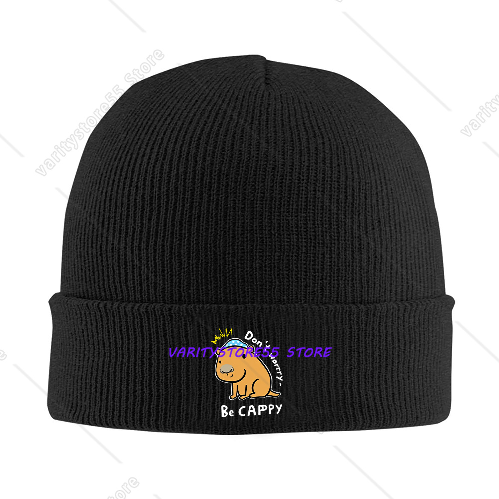 Beanie Cuffed Knit - Funny Capybara Quote Knit Beanie Hat,