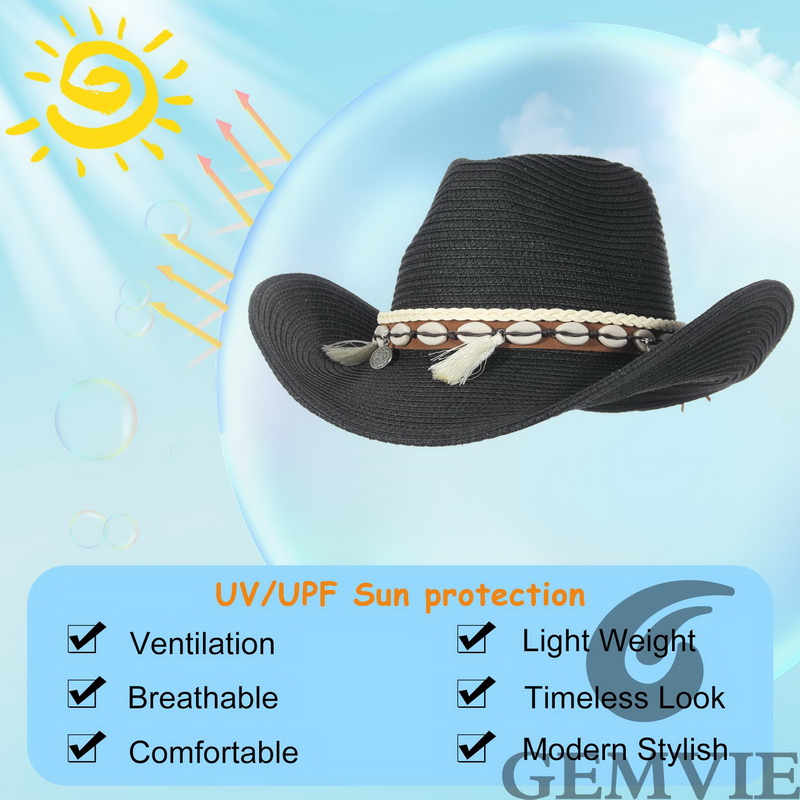 GEMVIE 4 Color Retro Outdoor S - Cowboy Hat Straw review and price