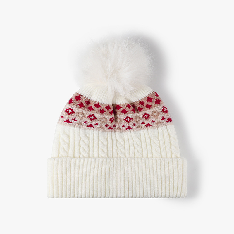 Double Lined Fair Isle Cable K - Beanie Cuffed Knit review and price