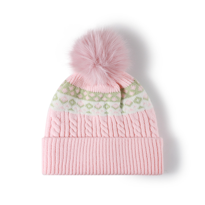 Double Lined Fair Isle Cable K - Beanie Cuffed Knit review and price