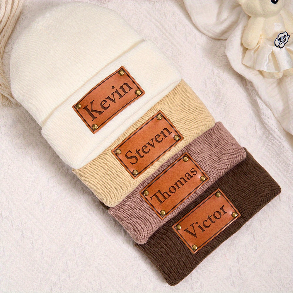 Custom Leather Patch Beanie Cu - Beanie Cuffed Knit review and price