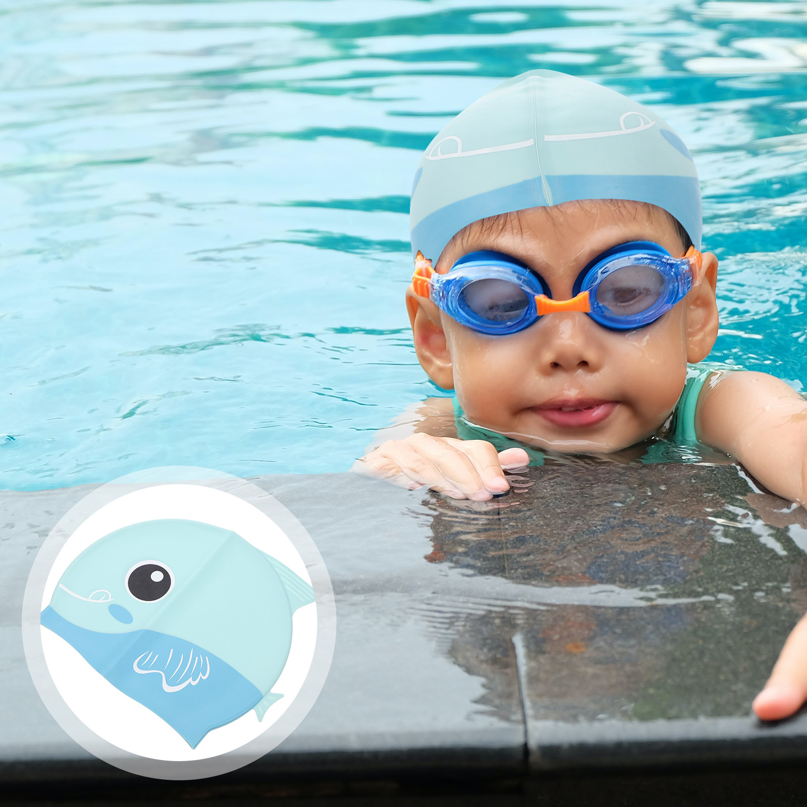 Kids Silicone Swim Cap with Ex - Swim Hat Silicone review and price