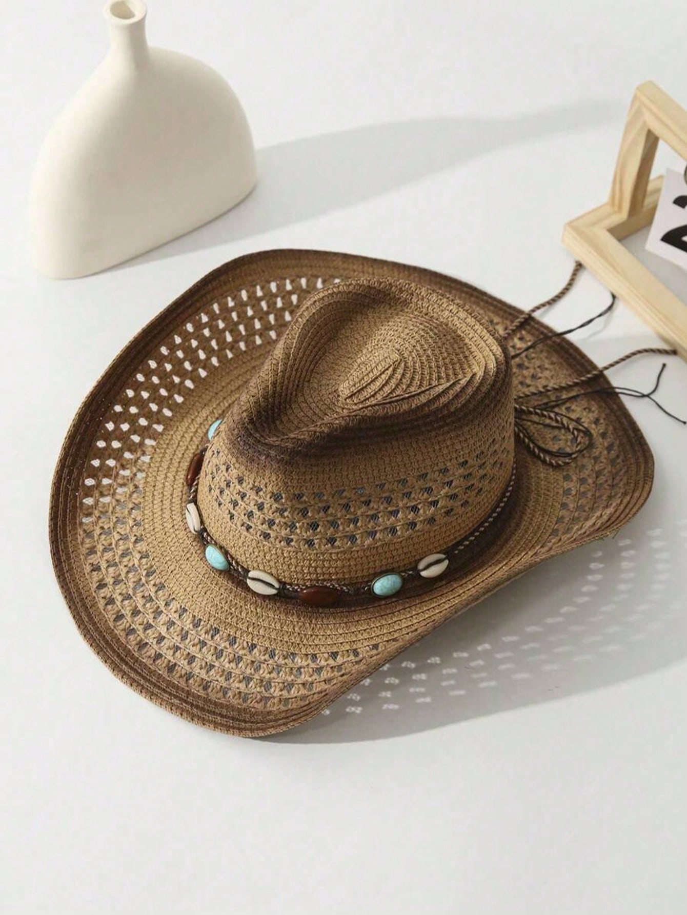 Unisex Brown Hollow Straw Cowb - Cowboy Hat Straw review and price